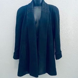 Vintage Jofeld Wool Open-front Coat w/ Collar